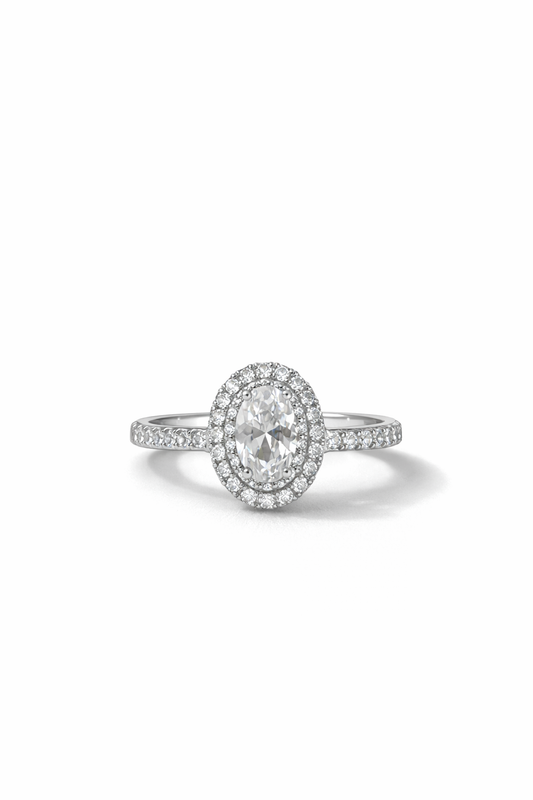 Oval cut double-row glo ring