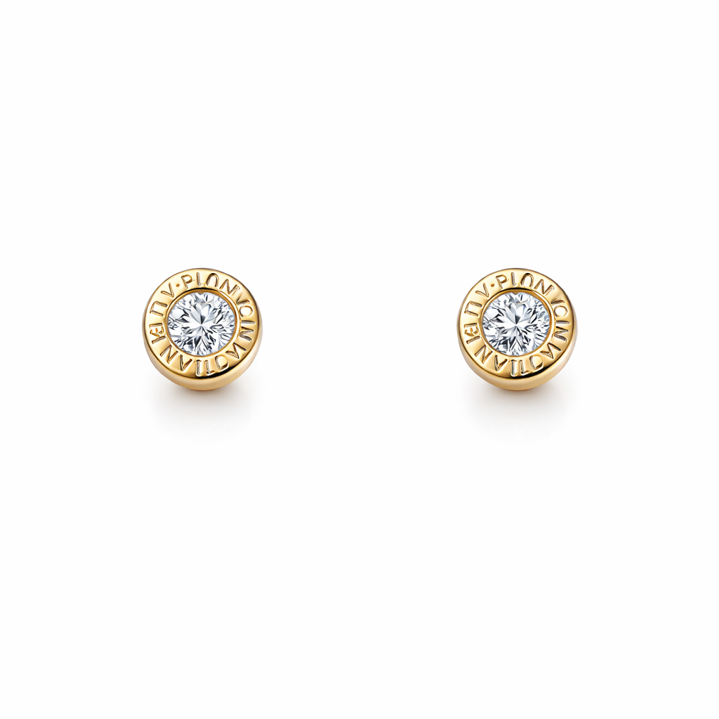 Classic dense white stud earrings
