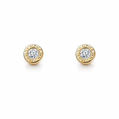 Classic dense white stud earrings
