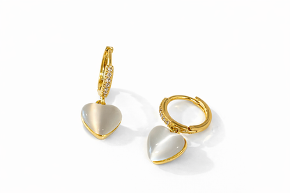Gold heart-shaped earrings