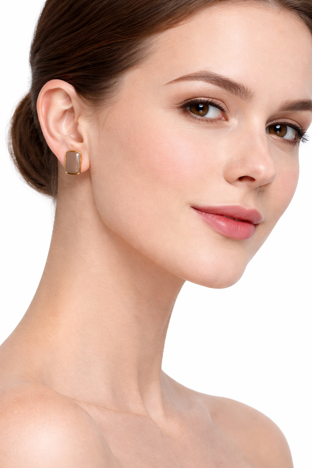 Wrapped edge rectangular earrings