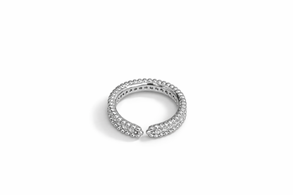 Double row inlaid with diamonds Opening ring