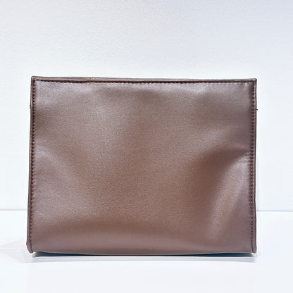 YSL Beauty brown cosmetic bag