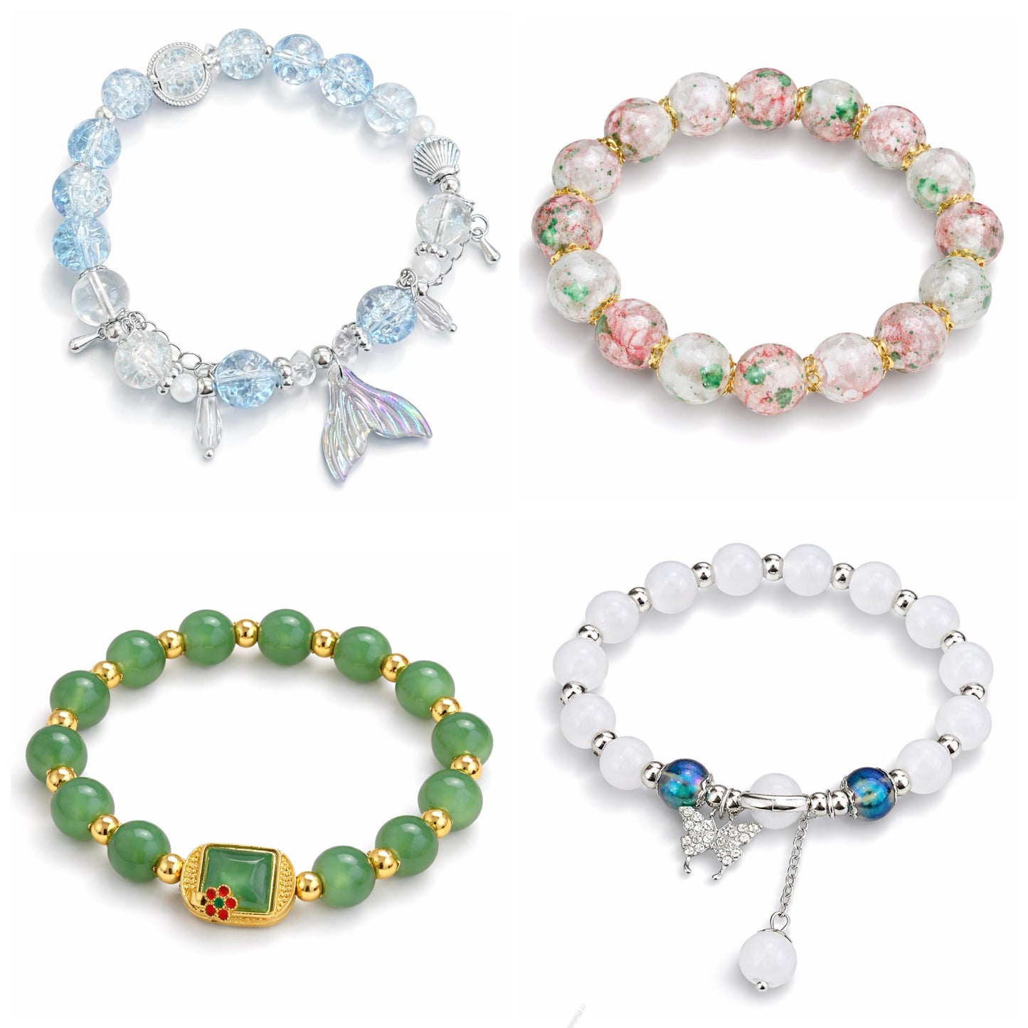 Lucky Spoon -Crystal-Style Bead Bracelet
