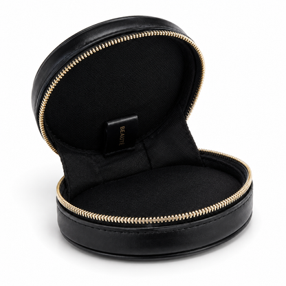 Yves Saint Laurent Beauté Black round zipper storage bag