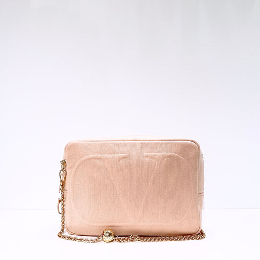 Valentino Beaute Light Pink Large Pouch With Chain