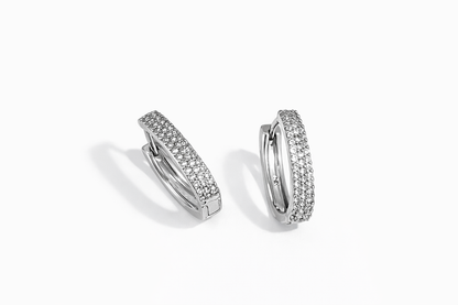 Diamond-encrusted hoop earrings