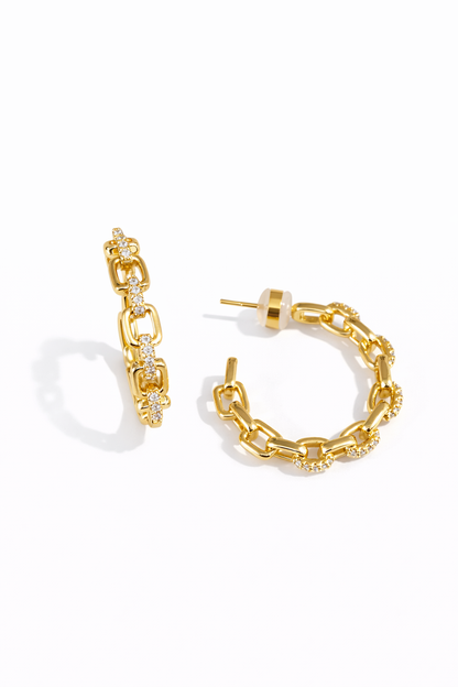 Chain ring earrings