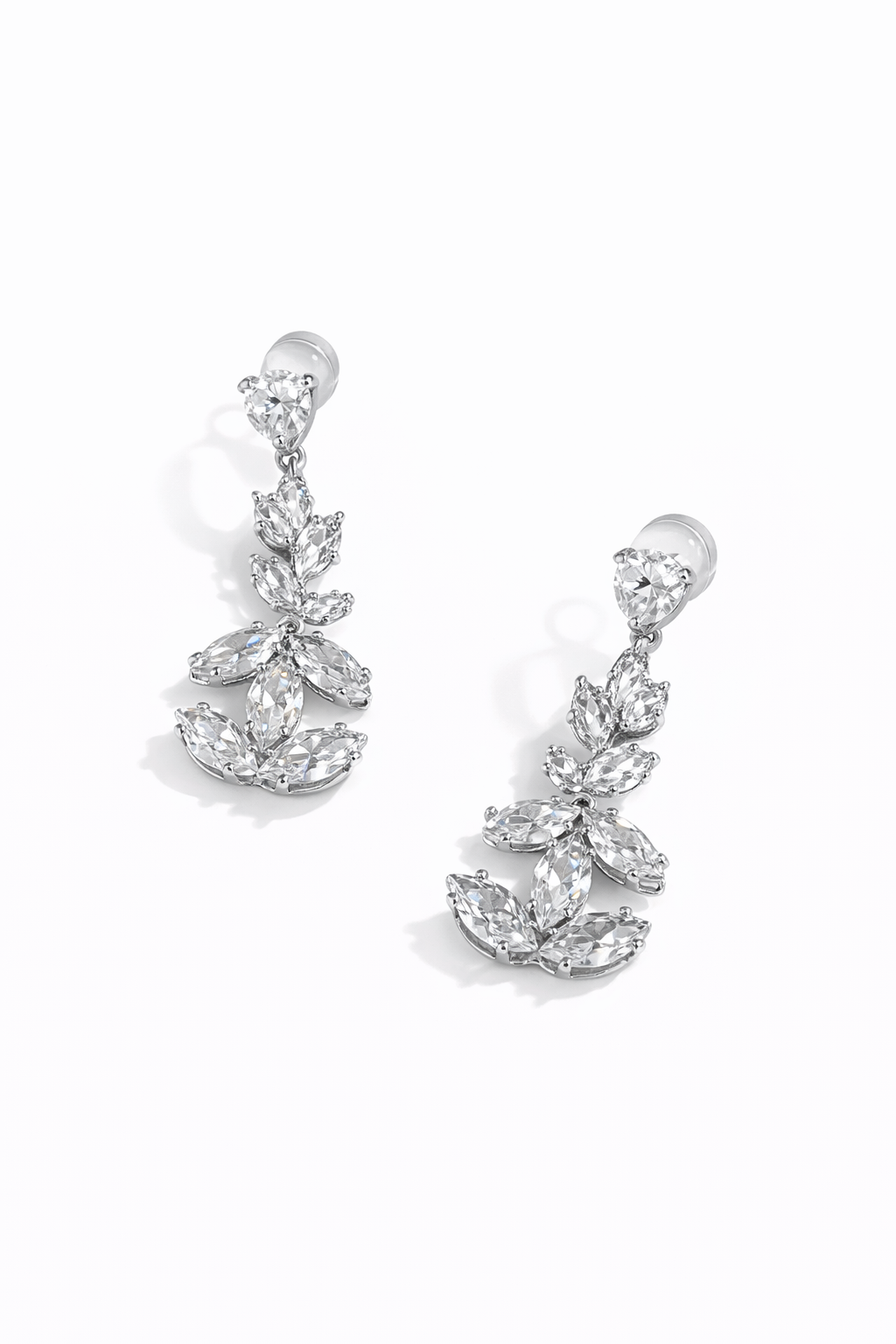 Marquise cut Silver pendant earrings
