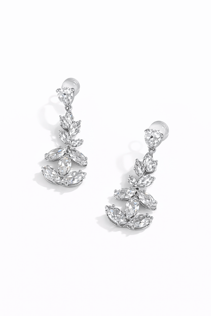 Marquise cut Silver pendant earrings