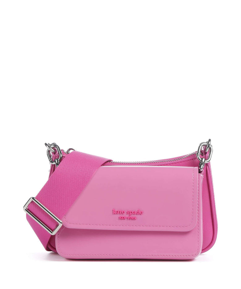 Kate Spade double up patent leather crossbody bag pink