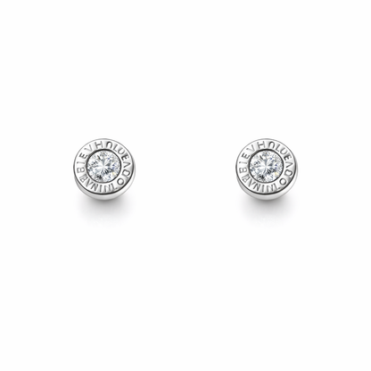 Classic dense white stud earrings