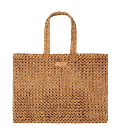 Burberry Goddess Weave Natural Paper Straw Tote