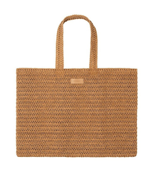 Burberry Goddess Weave Natural Paper Straw Tote