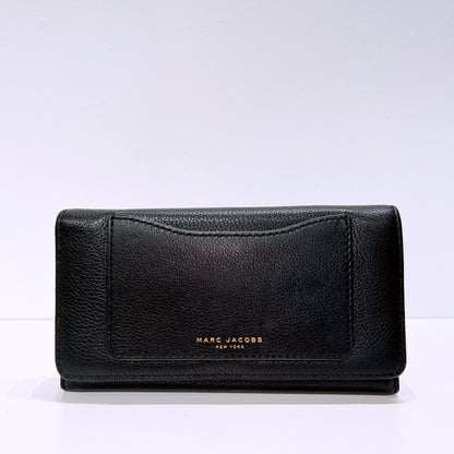 Marc Jacobs Black Leather Continental Flap Wallet