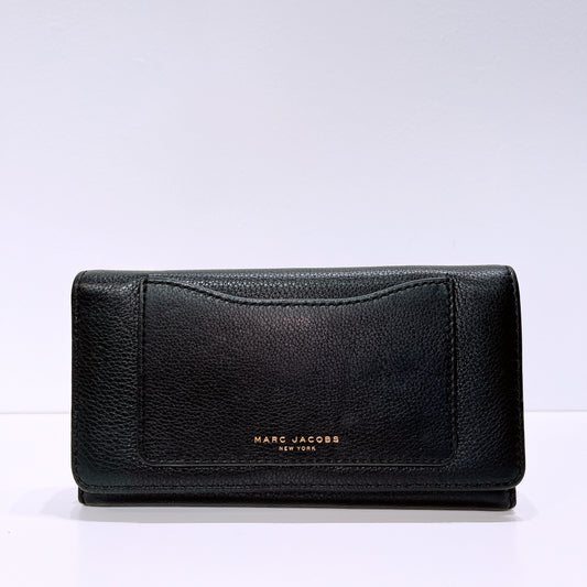 Marc Jacobs Black Leather Continental Flap Wallet