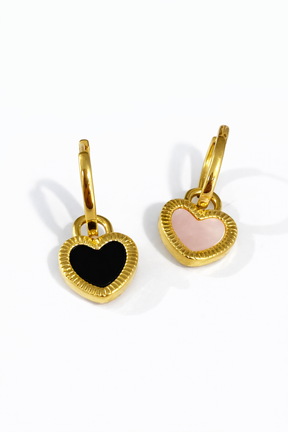 Gold heart-shaped earrings