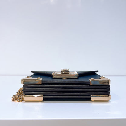 Michael Kors Leather Kinsley Accordion Key Card Holder Wallet (Navy)