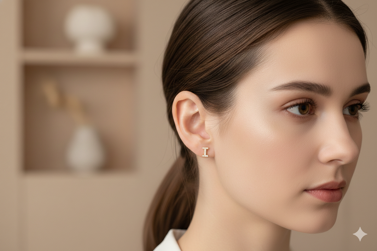I”Rose Gold earrings