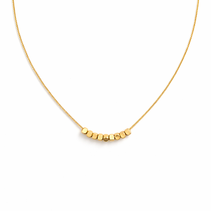 Golden small square beaded necklace