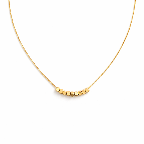 Golden small square beaded necklace