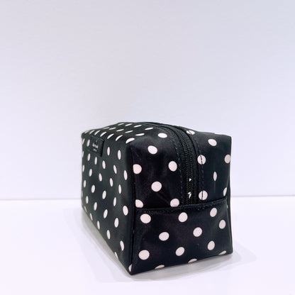 Kate Spade Black nylon polka dot cosmetic bag