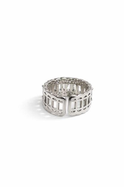 Inlay square cutting Open adjustable ring