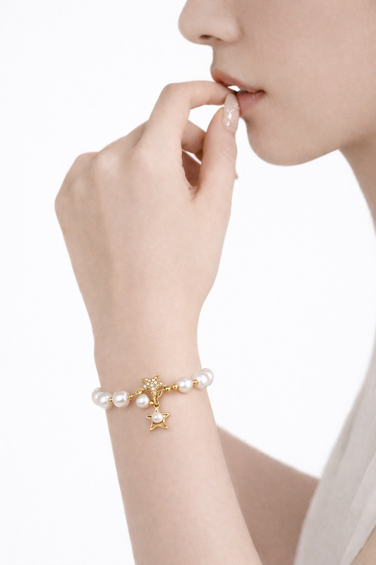 Freshwater pearl starfish bracelet