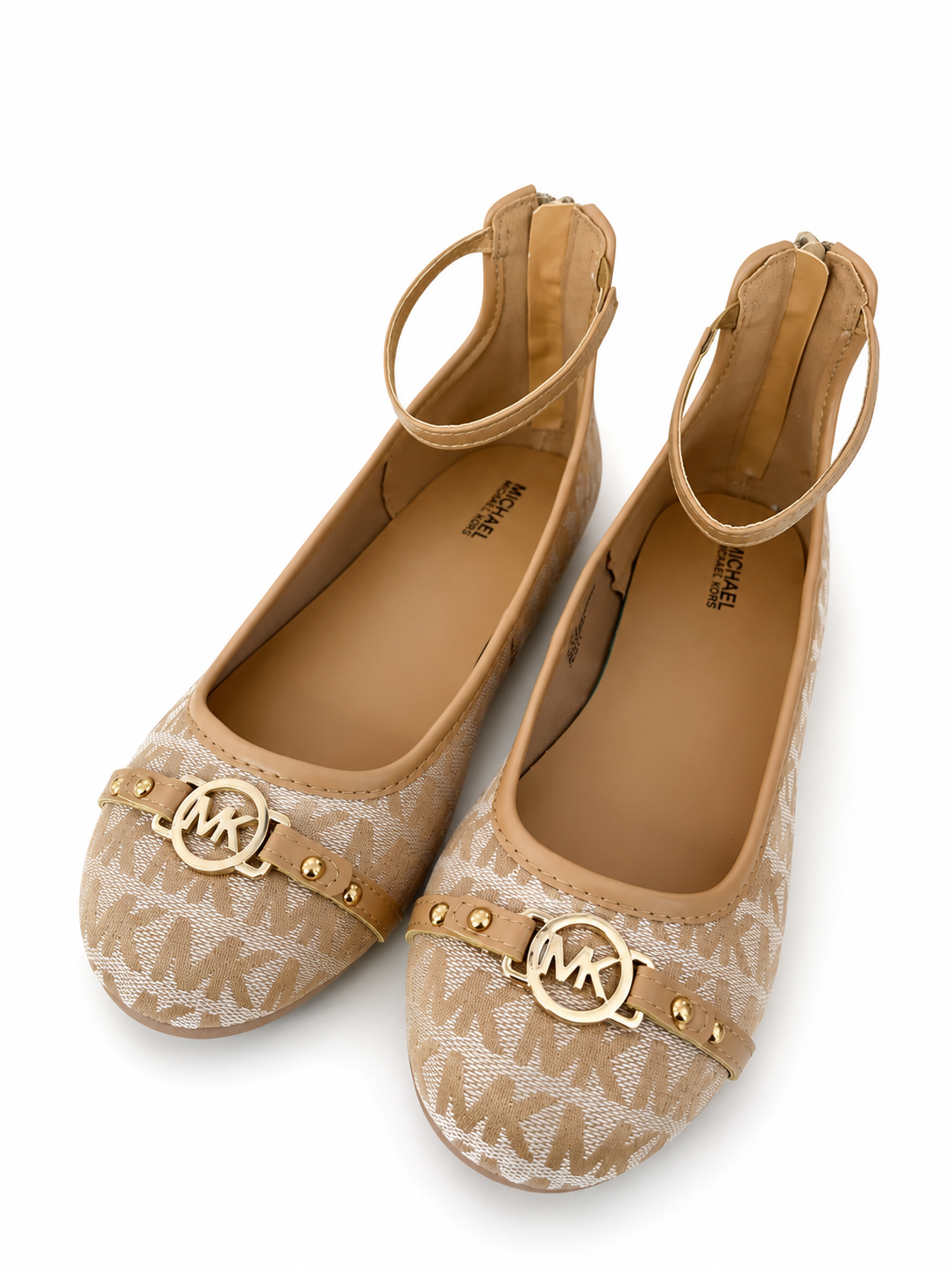 Michael Kors signature ankle strap ballet flat shoes