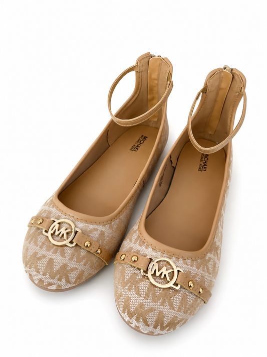 Michael Kors signature ankle strap ballet flat shoes