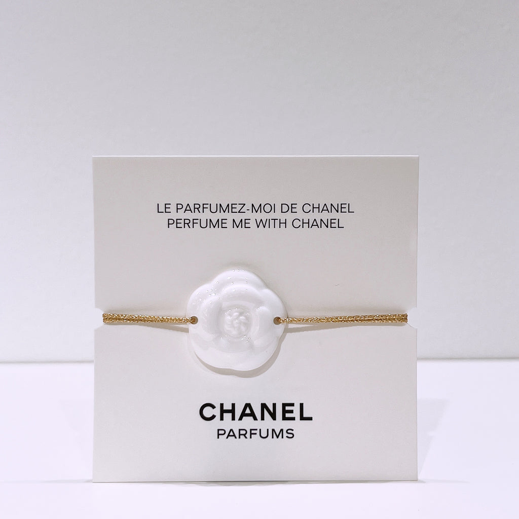 Chanel Beauty White Camellia Ceramic Bracelet Adjustable Camelia