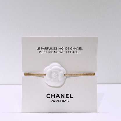 Chanel Beauty White Camellia Ceramic Bracelet Adjustable Camelia