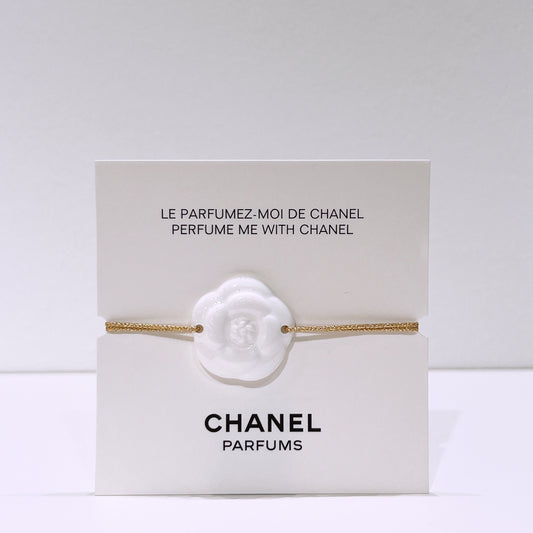 Chanel Beauty White Camellia Ceramic Bracelet Adjustable Camelia