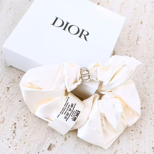 Dior Beauty Parfums White Hair Tie Band Scrunchie