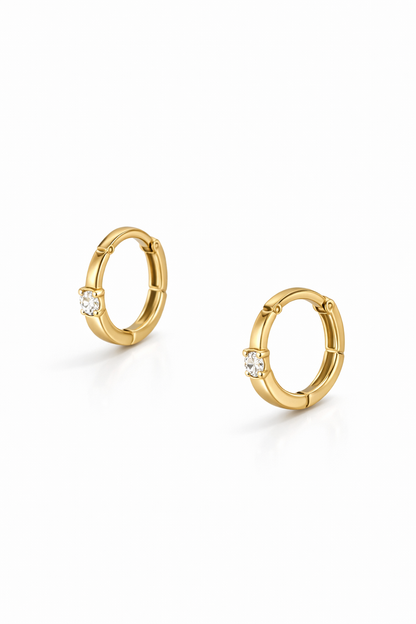 Gold diamond ring earrings