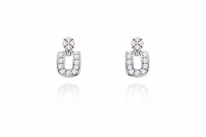 U-shaped hanging earrings