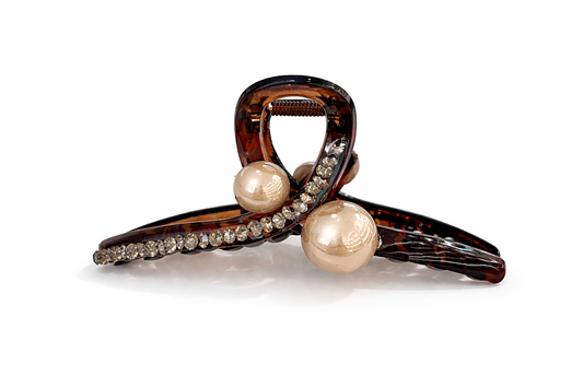 Pearl rhinestone hair clip