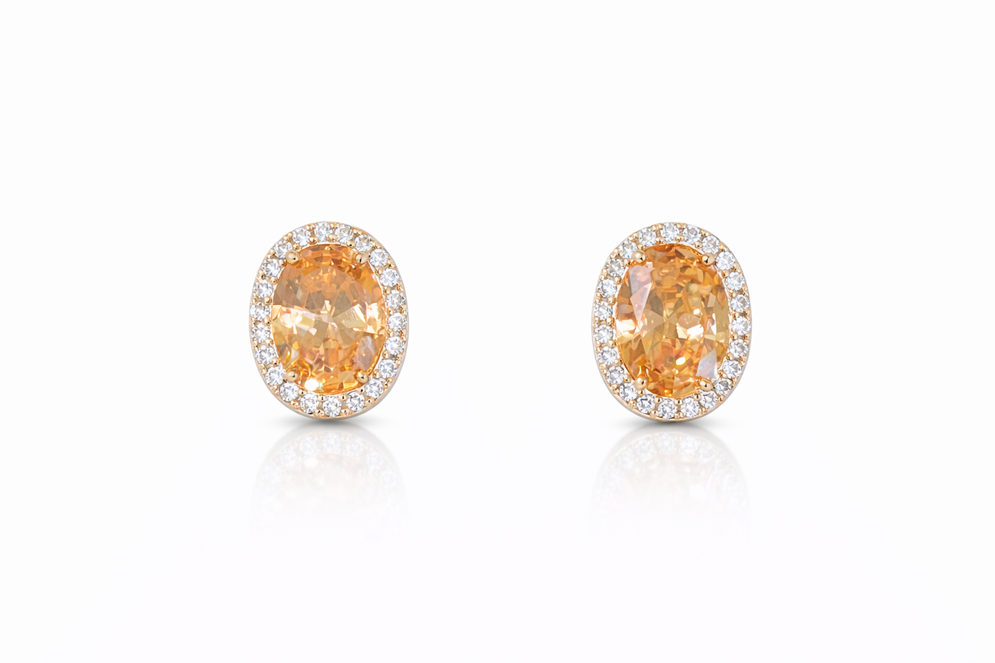 Oval Halo Diamond Earrings