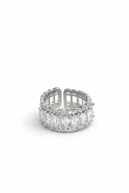 Inlay square cutting Open adjustable ring
