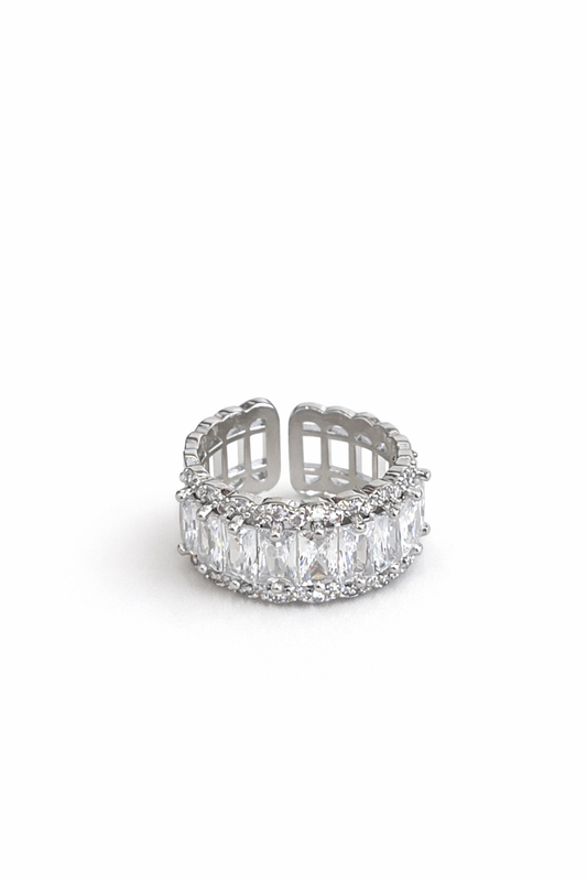 Inlay square cutting Open adjustable ring