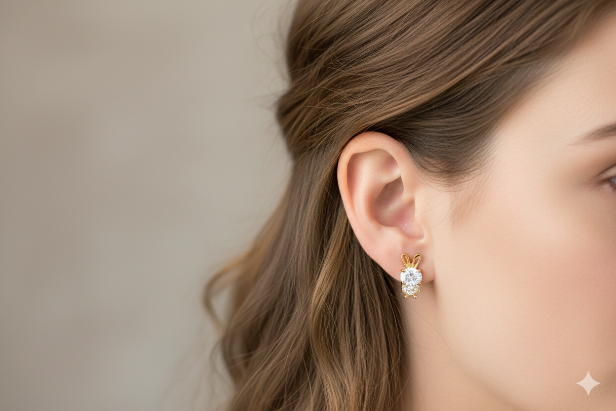 Rabbit-shaped earrings
