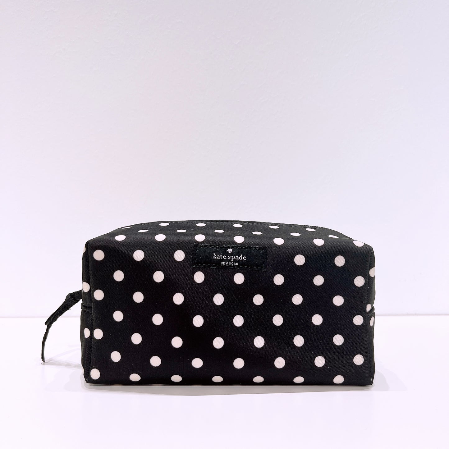Kate Spade Black nylon polka dot cosmetic bag