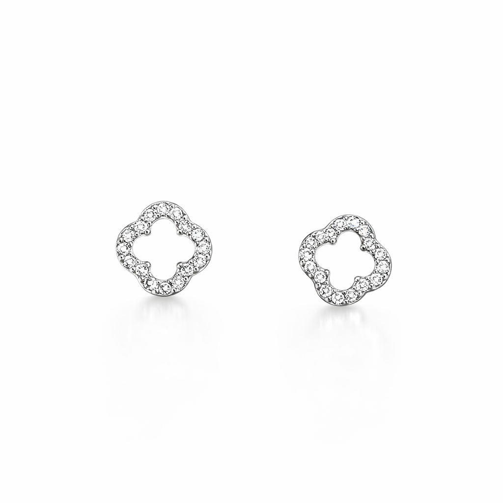 Clover Diamond Stud Earrings