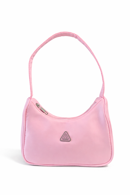 3CE x Smiley Collaboration pink nylon shoulder bag