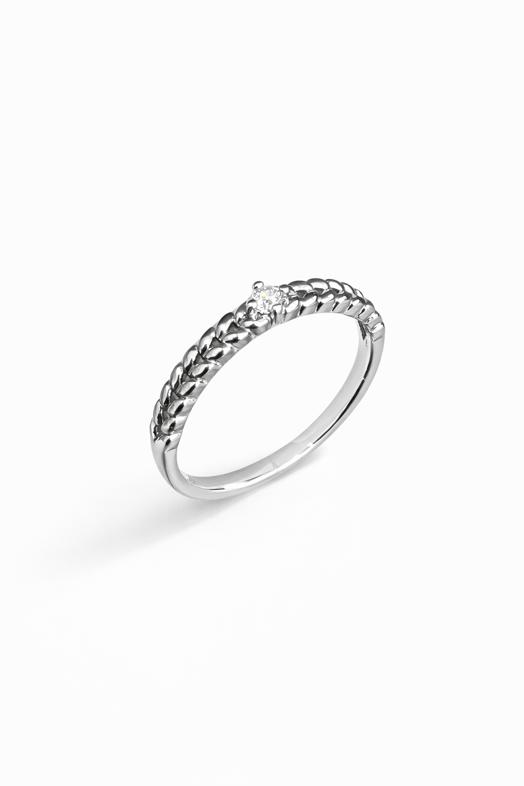 Sterling silver ring with woven design