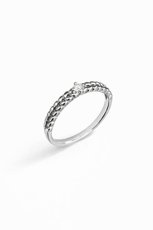 Sterling silver ring with woven design