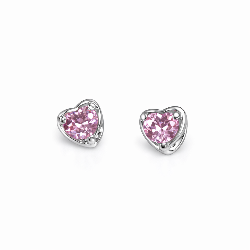 heart-shaped gemstone earrings