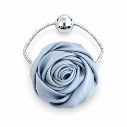 Korean-style three-dimensional rose flower hair tie (scrunchie)
