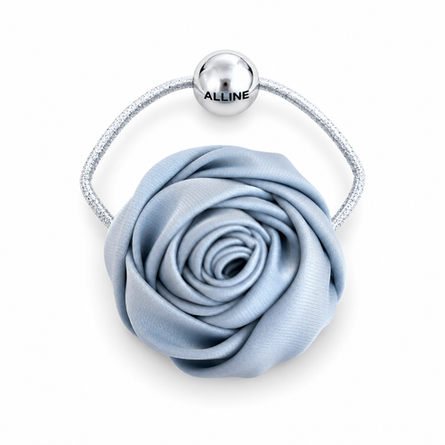 Korean-style three-dimensional rose flower hair tie (scrunchie)