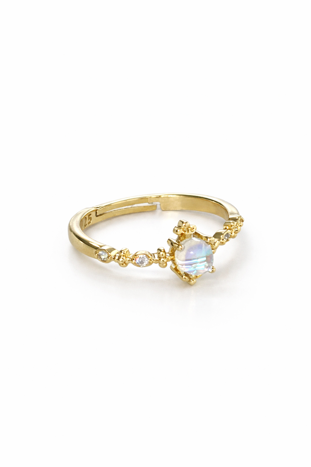 Golden moonstone ring